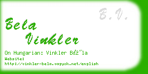 bela vinkler business card